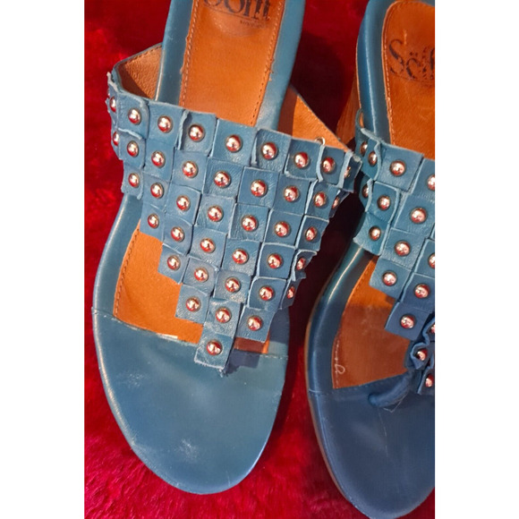 Söfft Clogs Wedges Sexy Gold Studded Pumps High Heels Women's Shoes Sz 7.5M - Picture 5 of 13